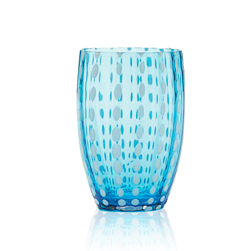 Zafferano Perle Set 2 Glasses 32 cl Aquamarine