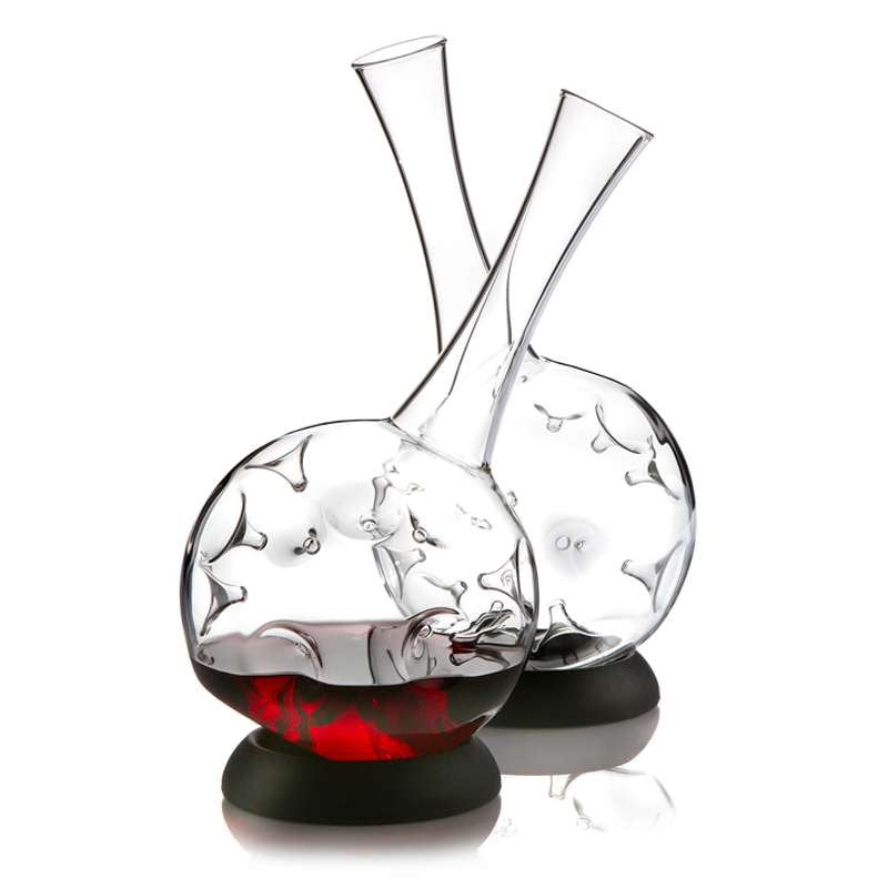 Zieher Eddy Decanter Carafe in Borosilicate Glass with Stand