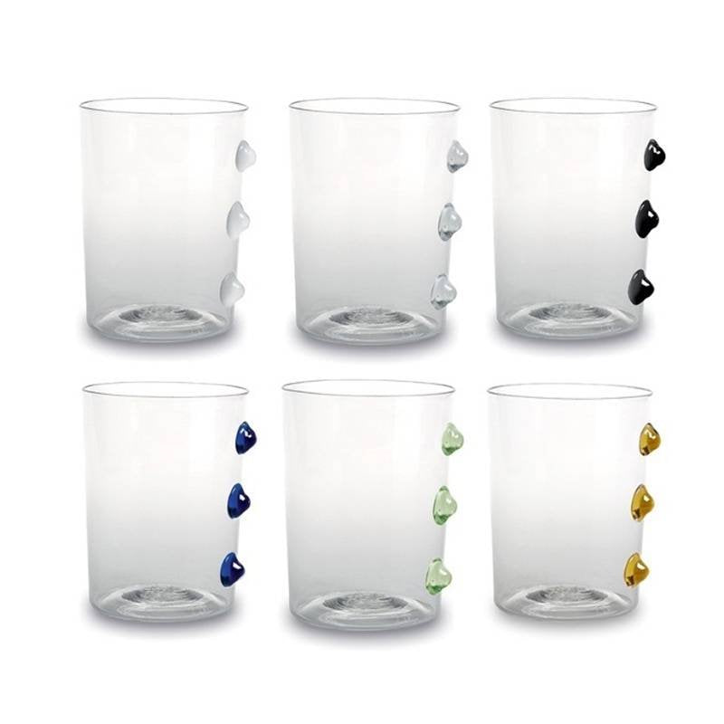 Zafferano Petoni Water Glass 37 cl Set 6 Pcs Multicolour