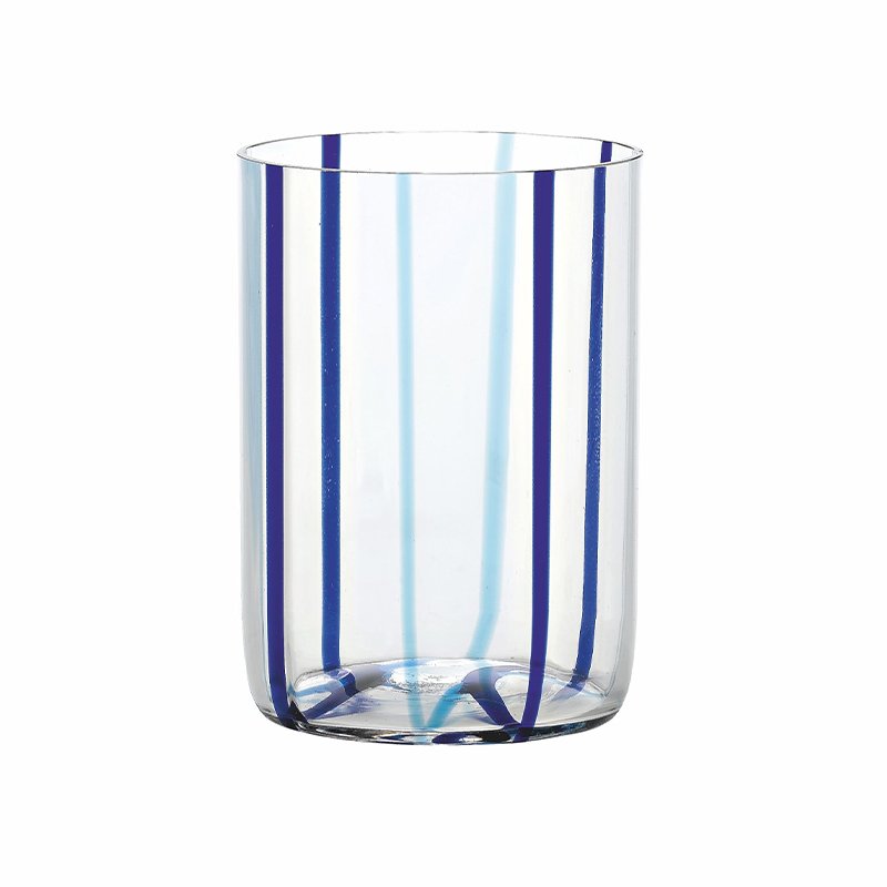 Zafferano Tirache Water Glass 35 cl Set 6 Pcs Aquamarine Blue
