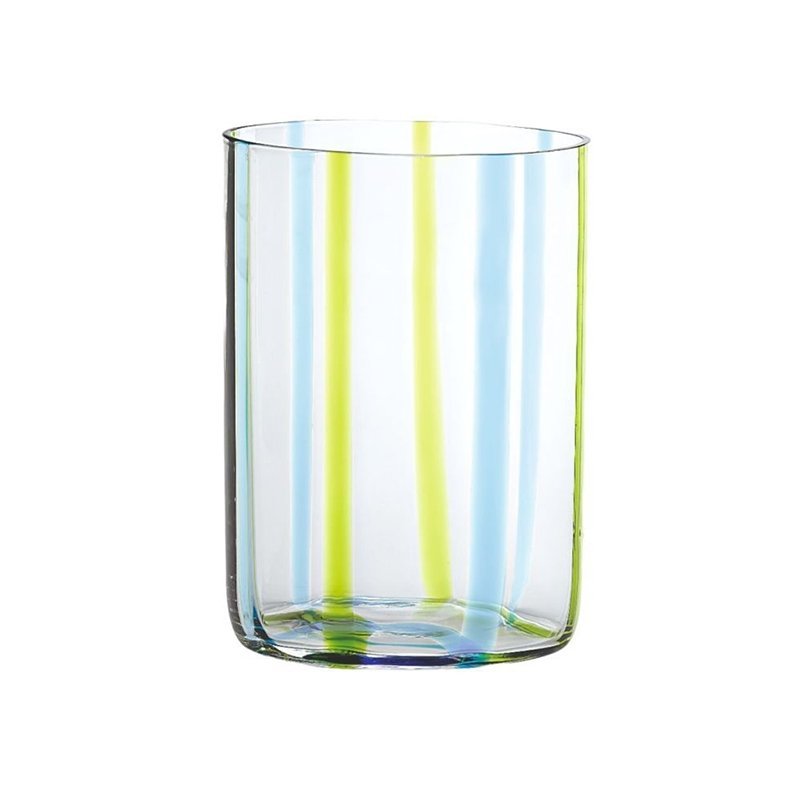 Zafferano Tirache Water Glass 35 cl Set 6 Pcs Aquamarine Green