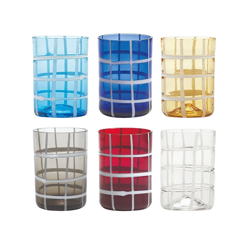 Zafferano Twiddle Water Glass 35 cl Set 6 Pcs Multicolour