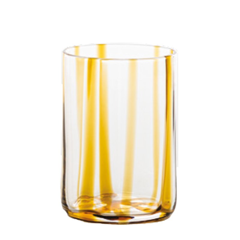 Zafferano Tirache Handmade Water Glass 35 cl Set 6 Pcs in Amber Glass
