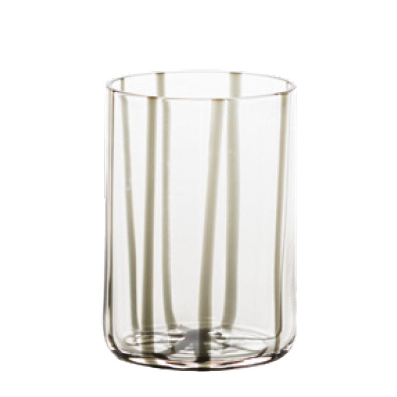 Zafferano Tirache Handmade Water Glass 35 cl Set 6 Pcs in Grey Glass